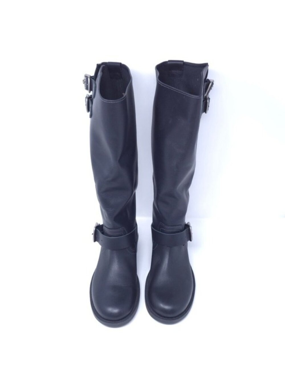 New COACH Daria Black Leather Moto Ankle Boots - Picture 6 of 9